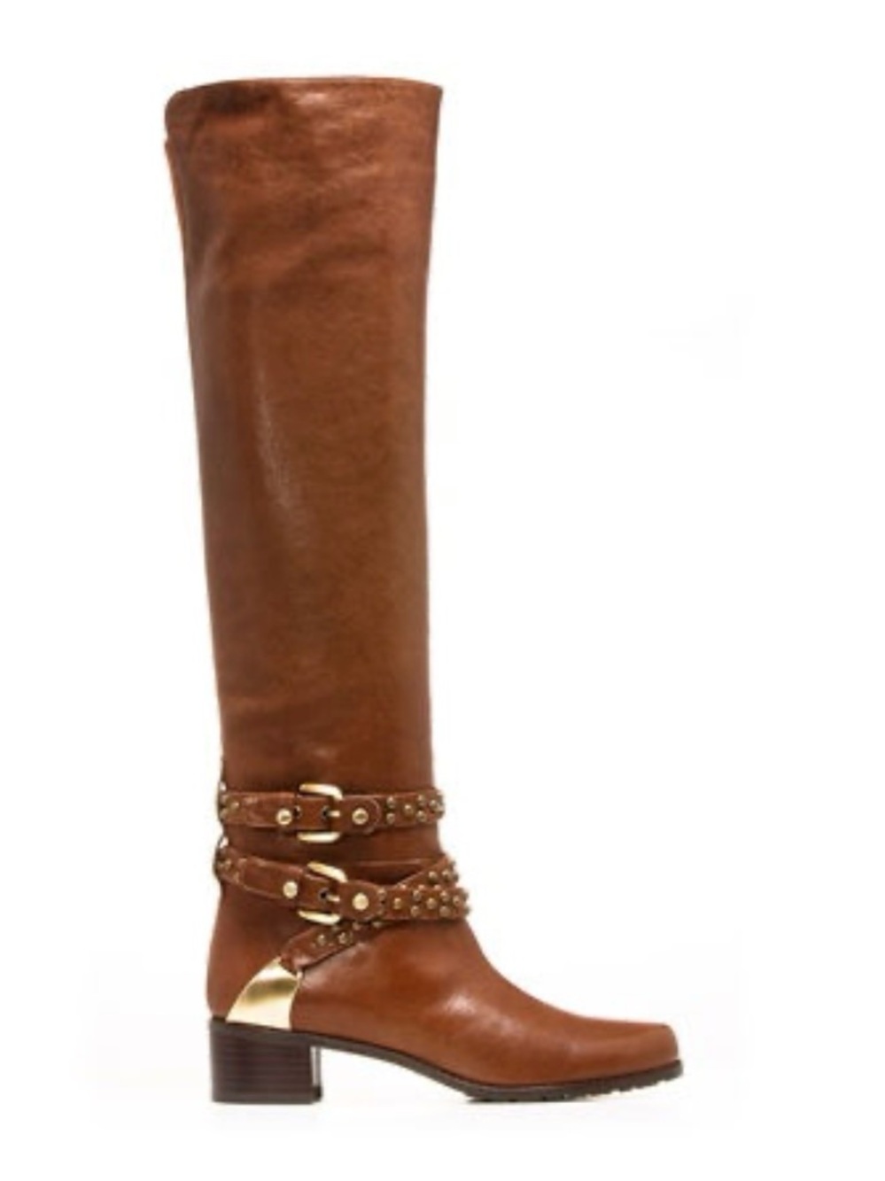 Stuart Weitzman brown over the knee Riding Boots with Studded Straps